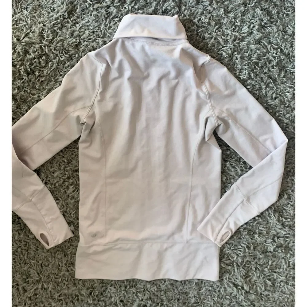 Lululemon In Stride Heathered Dune gray Sweatshirt TRACK JACKET sz 4
